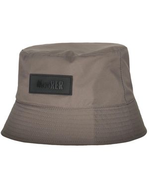 Moorer Accessoires ,Grijs ,Polyester Zachte En Lichte Bucket Hat