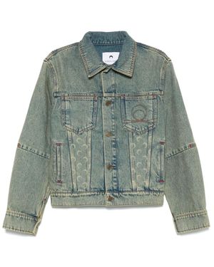 Marine Serre Denim Jackets - Verde