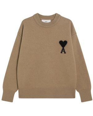 Ami Paris Maglia Girocollo - Braun