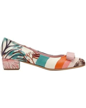 Ferragamo Vara Print Pumps - Roze