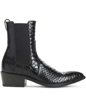 Tom Ford Schoenen ,Zwart ,Leer Zwarte Enkellaarzen Voor Vrouwen