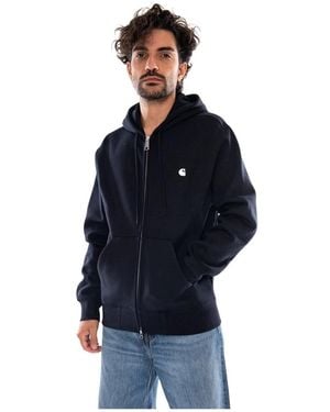 Carhartt Hoodies & Sweatvesten ,Blauw ,Katoen Hooded Mack Jacket