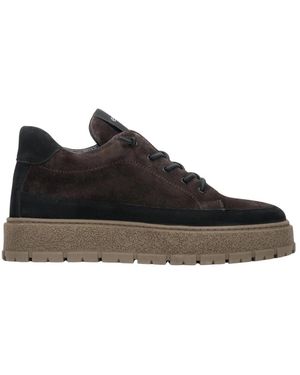 ESTRO Sattelbraune high-top sneaker aus italienischem echtem veloursleder & leder mit leichter isolierung - Schwarz