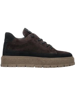 ESTRO Sattelbraune high-top sneaker aus italienischem echtem veloursleder & leder mit leichter isolierung - Schwarz
