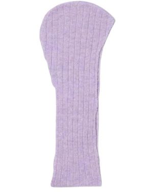 Rus Geribbelde Gebreide Sjaal Van Merino Wol - Paars