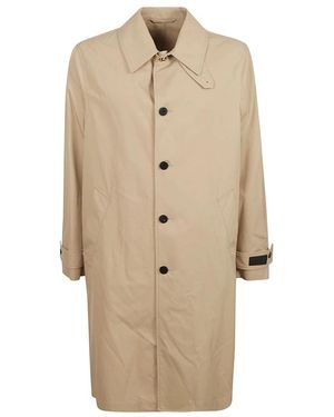 Versace Single-Breasted Coats - Natural