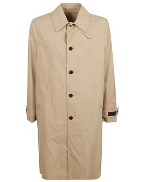 Versace Single-Breasted Coats - Natural