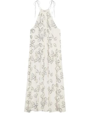 Anine Bing Santana Printed Voile Midi Dress - White