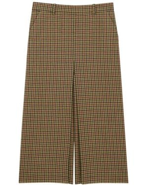 Saint Laurent Midi Culottes Wollen Rok - Groen