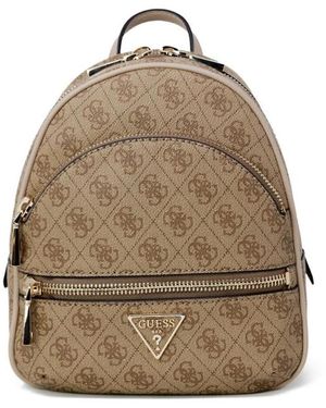 Guess Beiger Polyethylen-Rucksack Mit 4G-Logo - Natur
