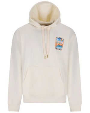 CASABLANCA Surreal Pool Hooded Sweatshirt - Wit