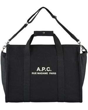 A.P.C. Schwarze Canvas Weekender-Tasche