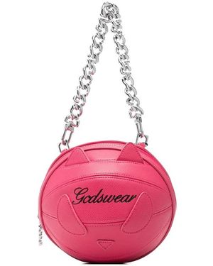 Gcds Tassen ,Roze ,Leer Cat-Shape Tote Bag Met Schakelketting
