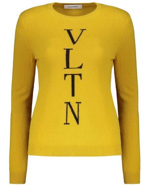 Valentino Garavani Round-Neck Knitwear - Giallo
