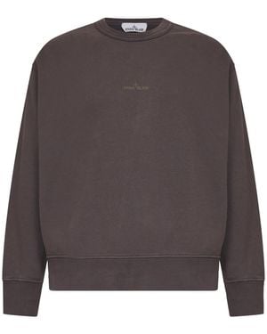 Stone Island Hoodies & Sweatvesten ,Bruin ,Katoen Crewneck Sweatshirt - Grijs