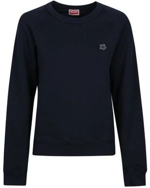 KENZO Hoodies & Sweatvesten ,Blauw ,Katoen Boke Flower Crest Classic Sweatshirt