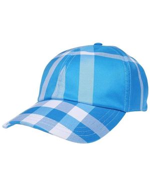 Burberry Baseball Cap Mit Karomuster 100% Baumwolle - Blau