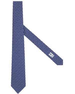 BOGGI Accessoires ,Blauw ,Zijden Stropdas Met Marine Print