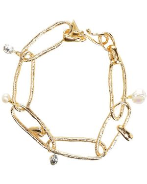 forte_forte Kettenarmband Mit Geprägten Ovalen Gliedern - Mettallic