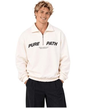 Pure Path 26030311 Langarm Poloshirt - Weiß