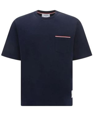 Thom Browne Oversized T-Shirt Met Borstzak - Blauw