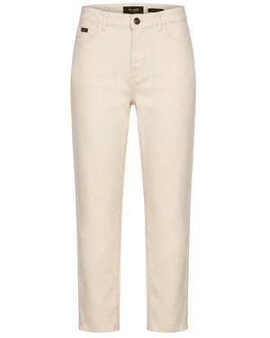 Moorer Denimhose Mit Hoher Taille Und Taschen - Natur
