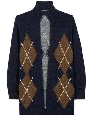 Luisa Cerano Alpaka-Mix Cardigan Mit Muster - Blau