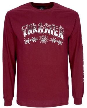 Thrasher Long Sleeve T-Shirts - Red