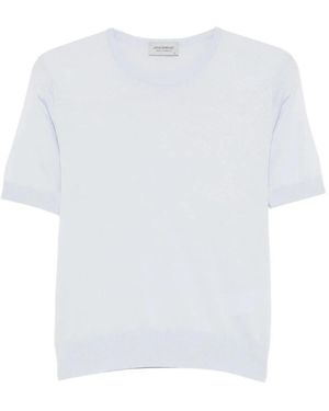 John Smedley Truien & Vesten ,Blauw ,Round-Neck Truien - Wit