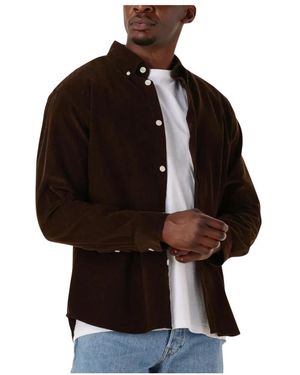 SELECTED Overhemden Slhregdanni Cord Bd Ls Shirt - Bruin