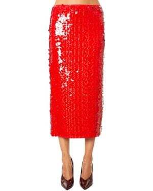 Isabelle Blanche Rokken ,Rood ,Polyester Sequin Midi Rok