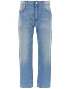 Moschino Jeans ,Blauw ,Katoen Logo-Patch Jeans
