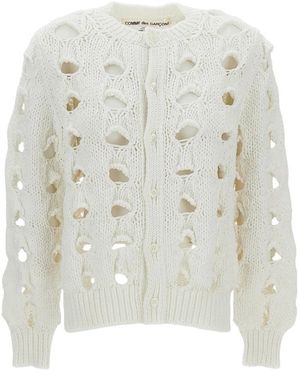 Comme des Garçons Cardigan Traforato - Weiß