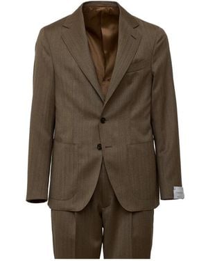 Caruso Single Breasted Suits - Marrón