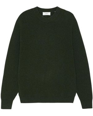 Les Deux Truien & Vesten ,Groen ,Wol Wool Rib Roundneck Knit