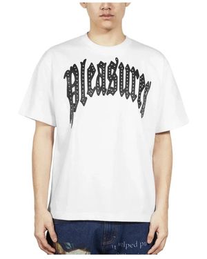 Pleasures Tops ,Wit ,Katoen Twitch Studded Crewneck