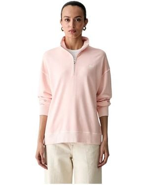 GANT Hoodies & Sweatvesten ,Roze ,Katoen Shield Half-Zip Sweatshirt