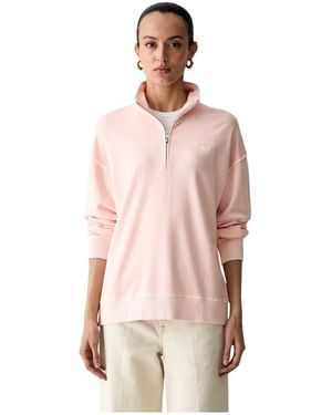 GANT Hoodies & Sweatvesten ,Roze ,Katoen Shield Half-Zip Sweatshirt