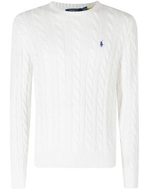 Polo Ralph Lauren Truien & Vesten ,Wit ,Katoen Ronde Hals Pullover