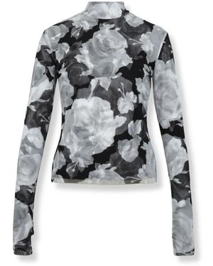 MSGM Top Met Hoge Hals - Grijs
