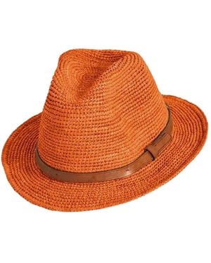 IBELIV Raphia Fedora Hat Lubeman, Mujer, Talla - Naranja