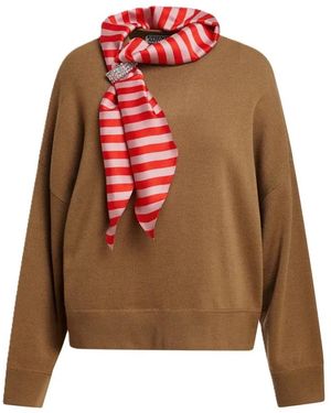 Essentiel Antwerp Truien & Vesten ,Bruin ,Wol Kurtis Pullover Met Sjaal