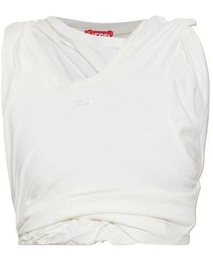 DIESEL Sleeveless Tops - Blanco
