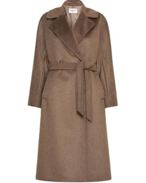 Weekend by Maxmara Jassen ,Bruin ,Wol Resina Long Robe Coat