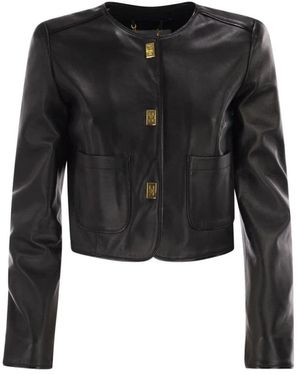 Elisabetta Franchi Leather Jackets - Negro