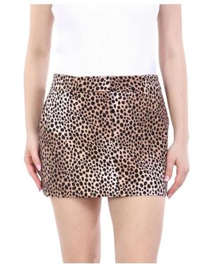 Michael Kors Rokken ,Veelkleurig ,Polyester Cheetah Print Stretch Crepe Mini Rok - Wit