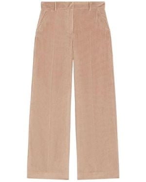 Weekend by Maxmara Fluwelen Wijde Pijp Broek - Naturel