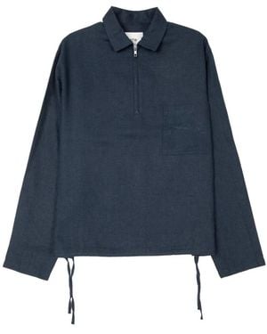 Arte' Jassen ,Blauw ,Linnen Linnen Quarter Zip Pullover