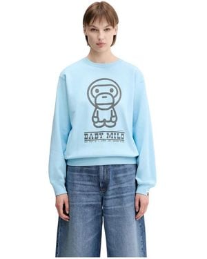 A Bathing Ape Baby Milo Volume Sleeve Crewneck - Blauw