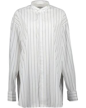 Ami Paris Gestreepte Oversized Shirt Lente-Zomer 2025 - Wit